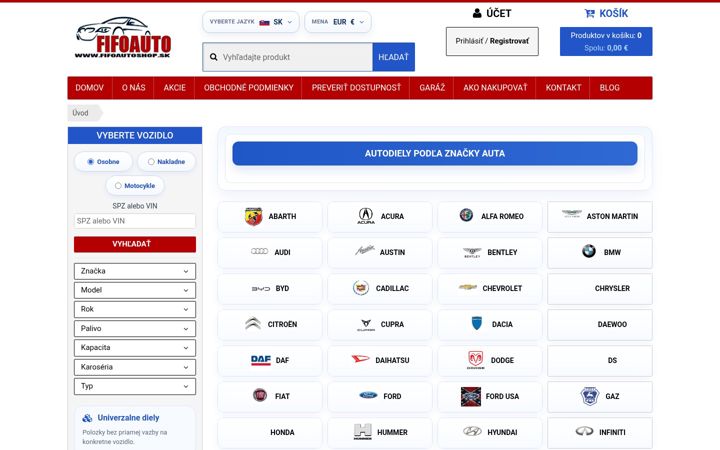 Screenshot of fifoautoshop.sk