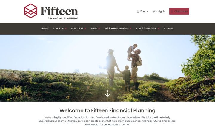 Snímek obrazovky fifteenfinancialplanning.co.uk