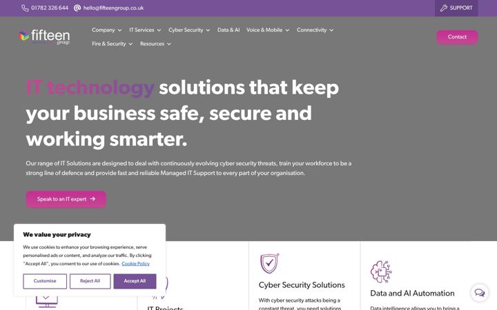 Screenshot of fifteengroup.co.uk