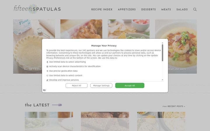 Screenshot of fifteenspatulas.com