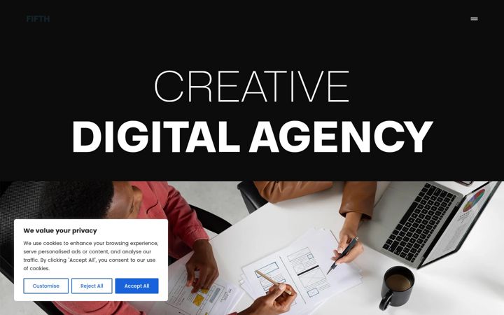 Ekrano kopija fifthdigital.io