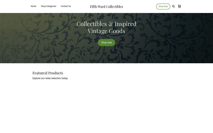Screenshot of fifthwardcollectibles.com