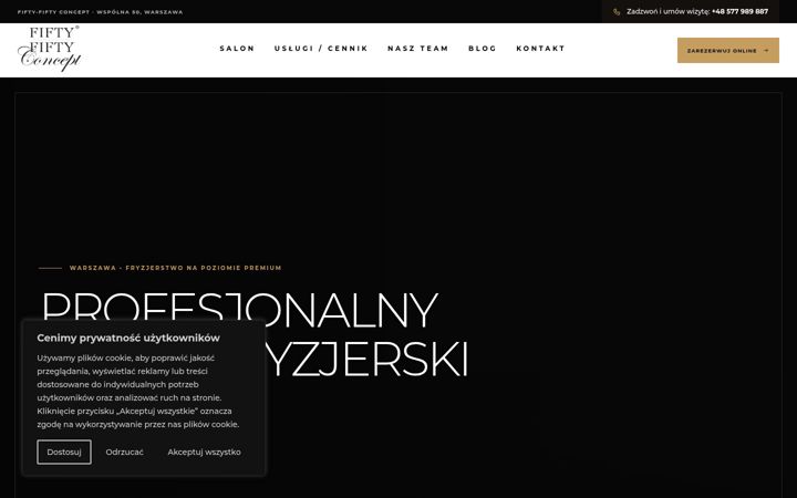 Screenshot of fiftyfiftyconcept.pl