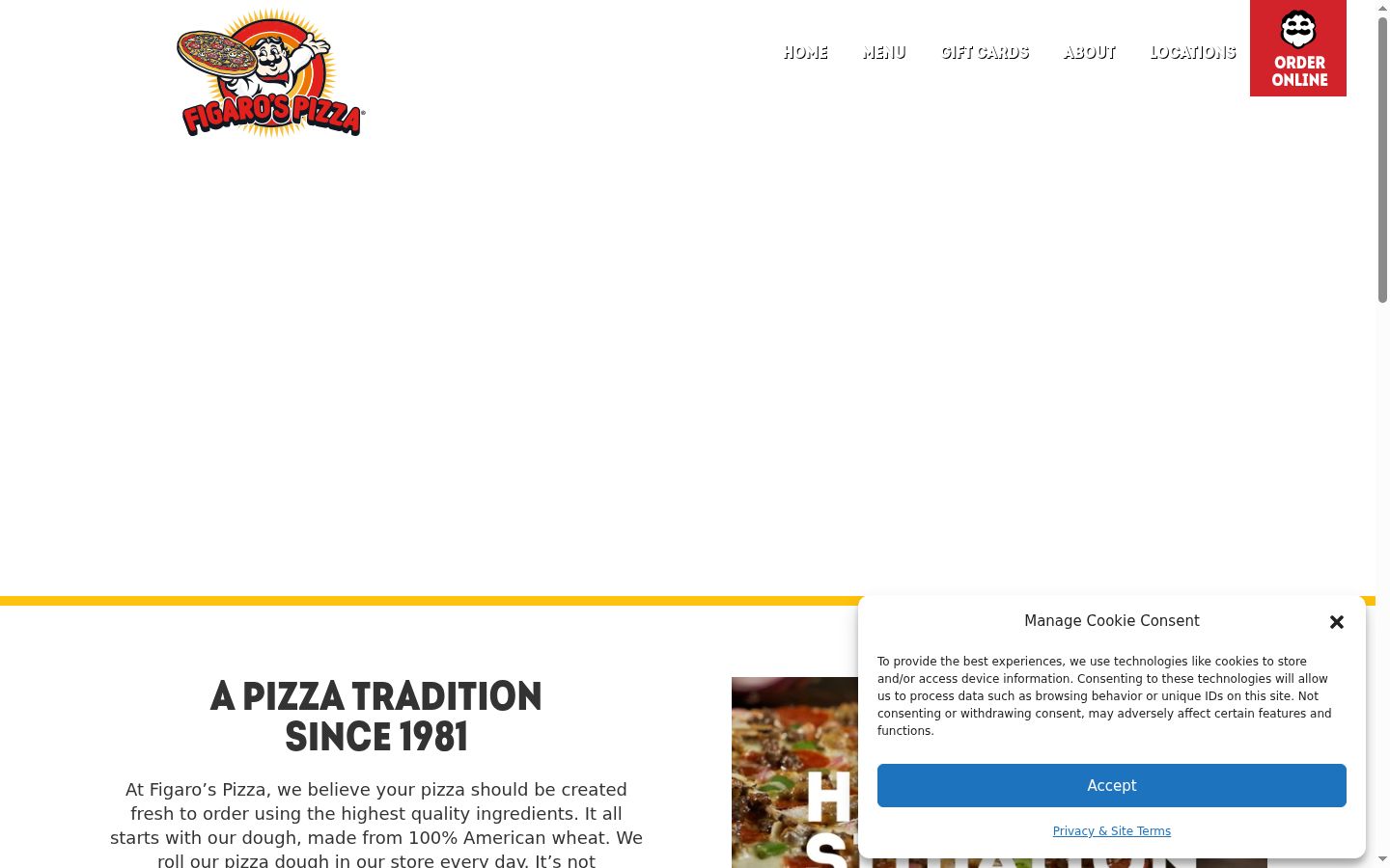 Snimka zaslona bannera za privolu prikazanog prije bilo kakve interakcije