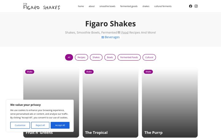 Screenshot of figaroshakes.com