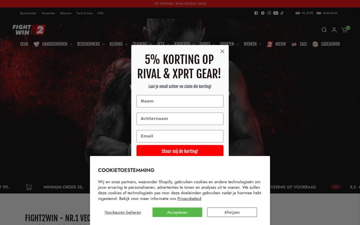 Screenshot of fight2win.nl