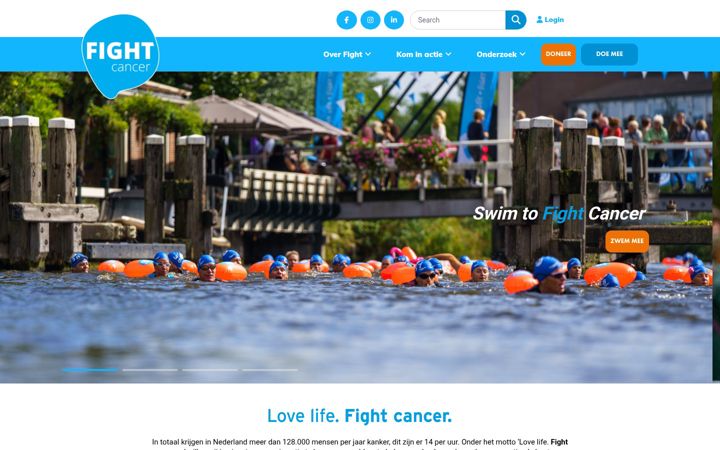 Screenshot of fightcancer.nl