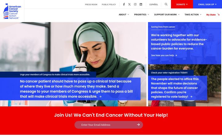 Screenshot of fightcancer.org