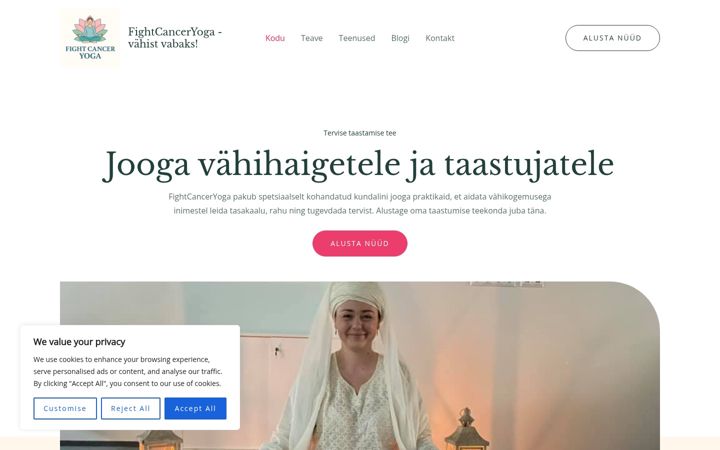 Screenshot of fightcanceryoga.com