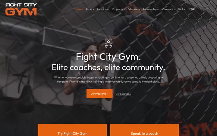 Screenshot of fightcitygym.co.uk
