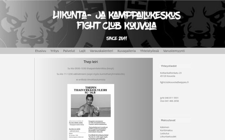 Screenshot of fightclubkouvola.com