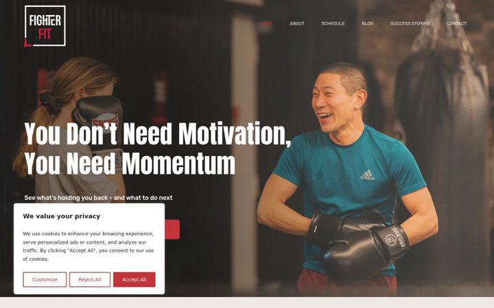 Screenshot of fighterfit.com