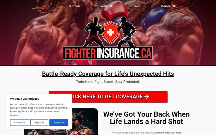 Screenshot of fighterinsurance.ca