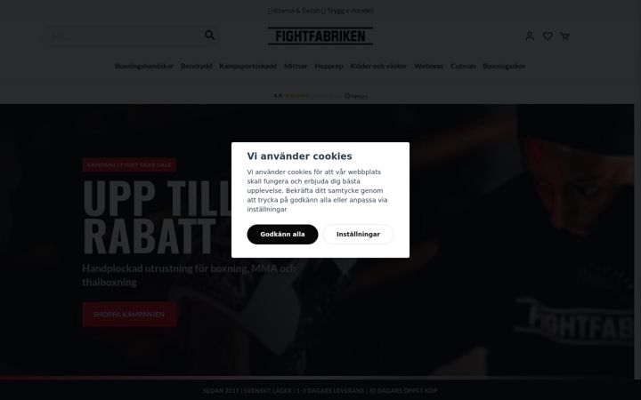 Screenshot of fightfabriken.se