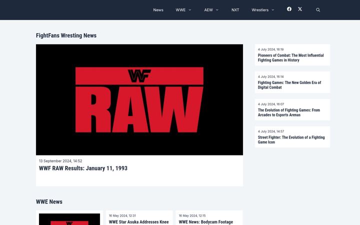 Screenshot of fightfans.co.uk
