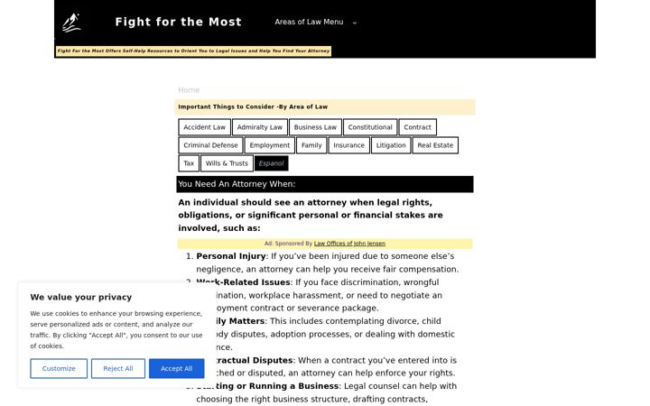 Screenshot of fightforthemost.com