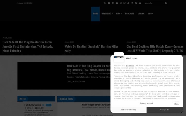Screenshot of fightful.com
