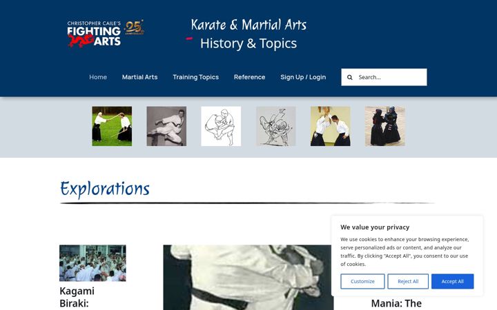 Screenshot of fightingarts.com