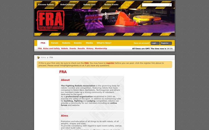 Screenshot of fightingrobots.co.uk