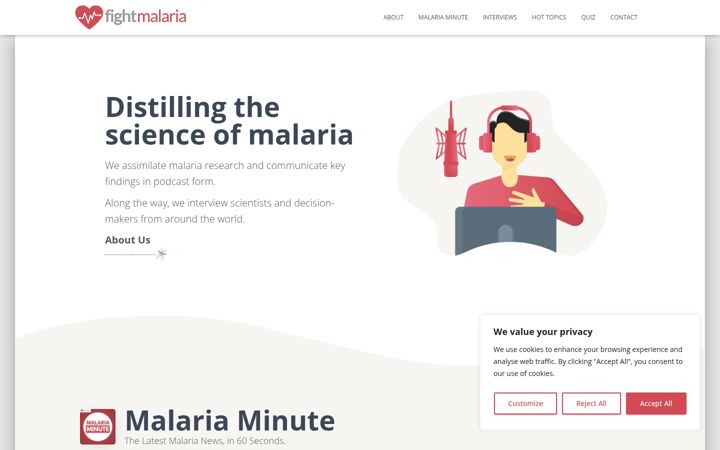 Screenshot of fightmalaria.co.uk