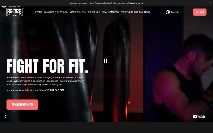 Screenshot of fightnessgym.com
