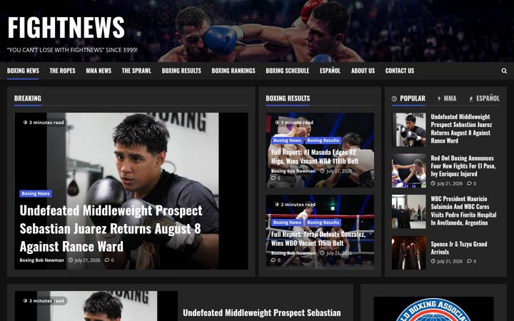 Screenshot of fightnews.com