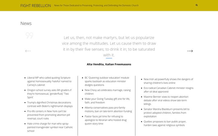 Screenshot of fightrebellion.com