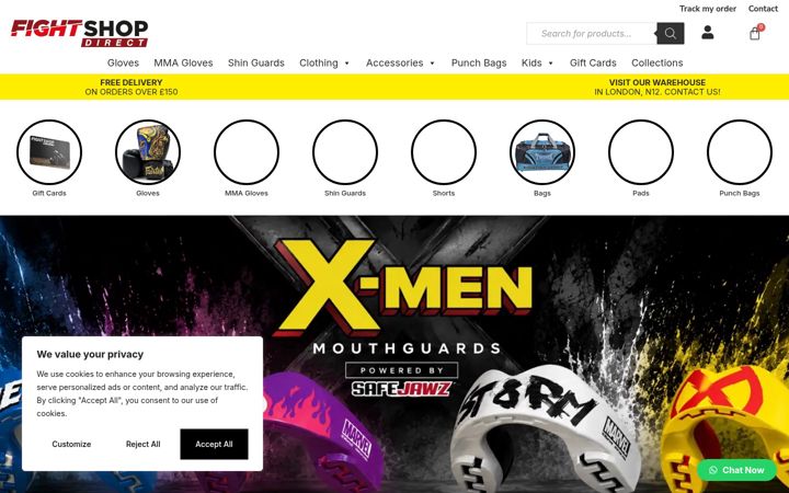 Screenshot of fightshopdirect.co.uk