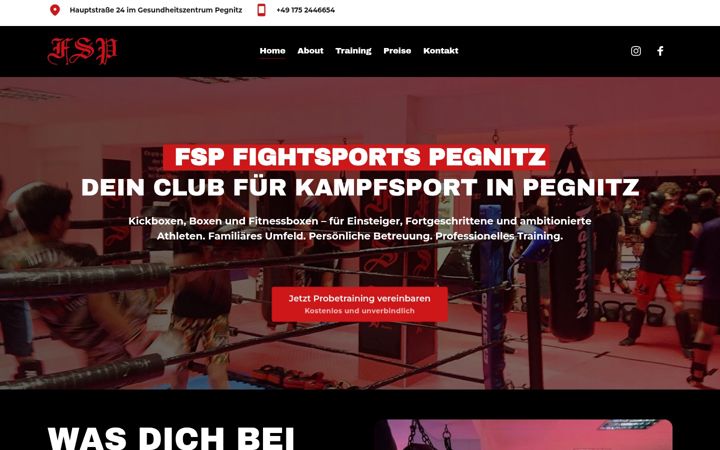Screenshot of fightsportspegnitz.de