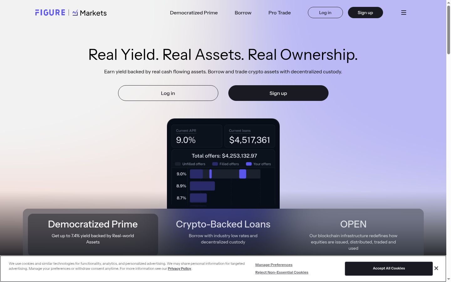 Screenshot of the consent banner shown before any interaction