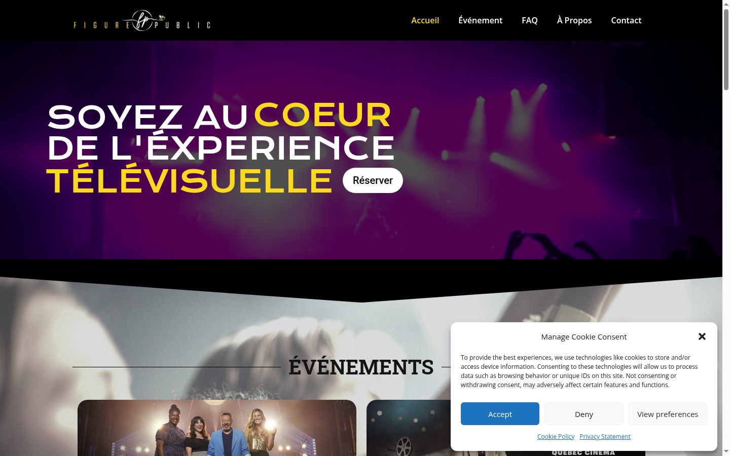 Screenshot of the consent banner shown before any interaction