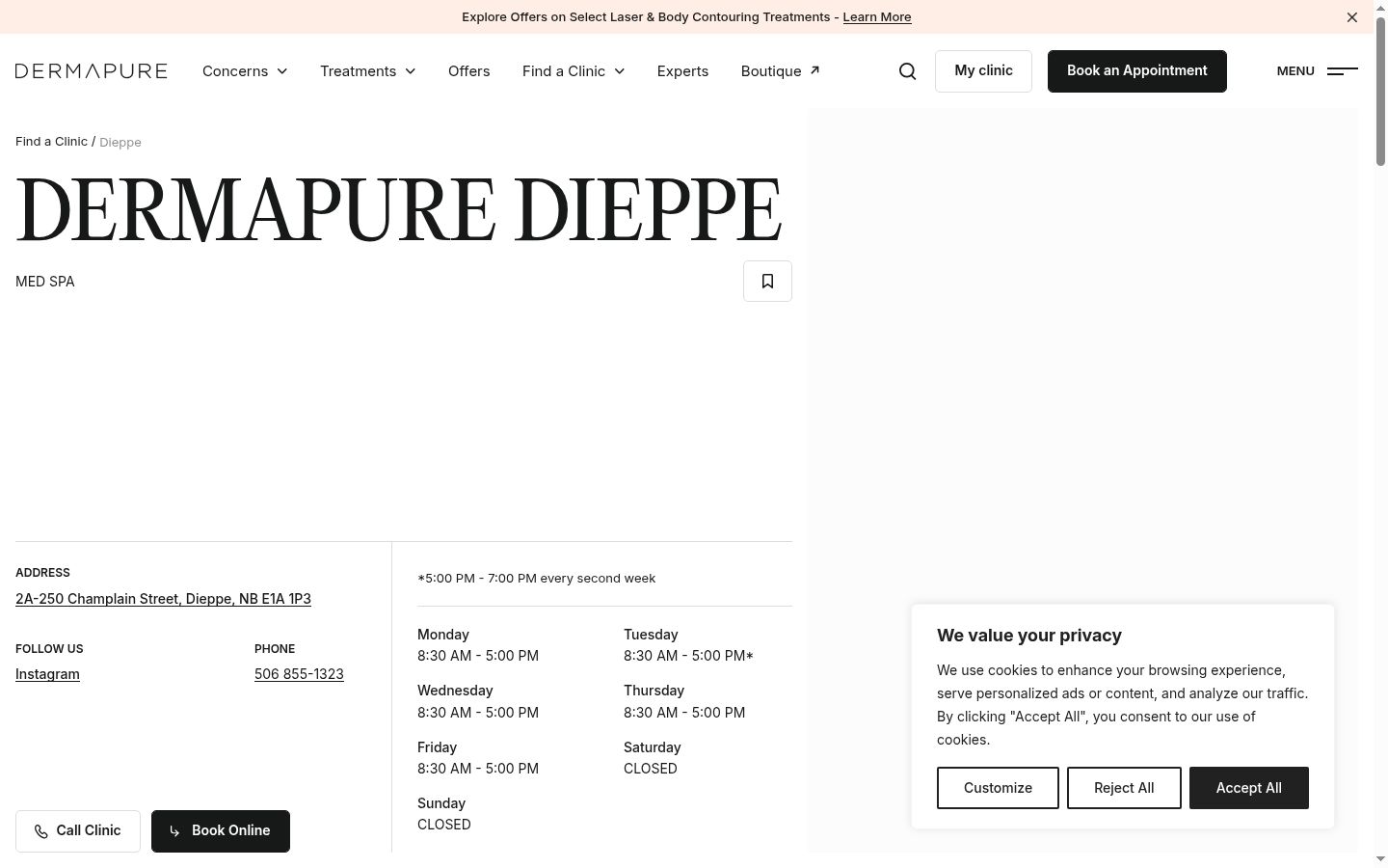 Capture d'écran de la bannière de consentement affichée avant toute interaction