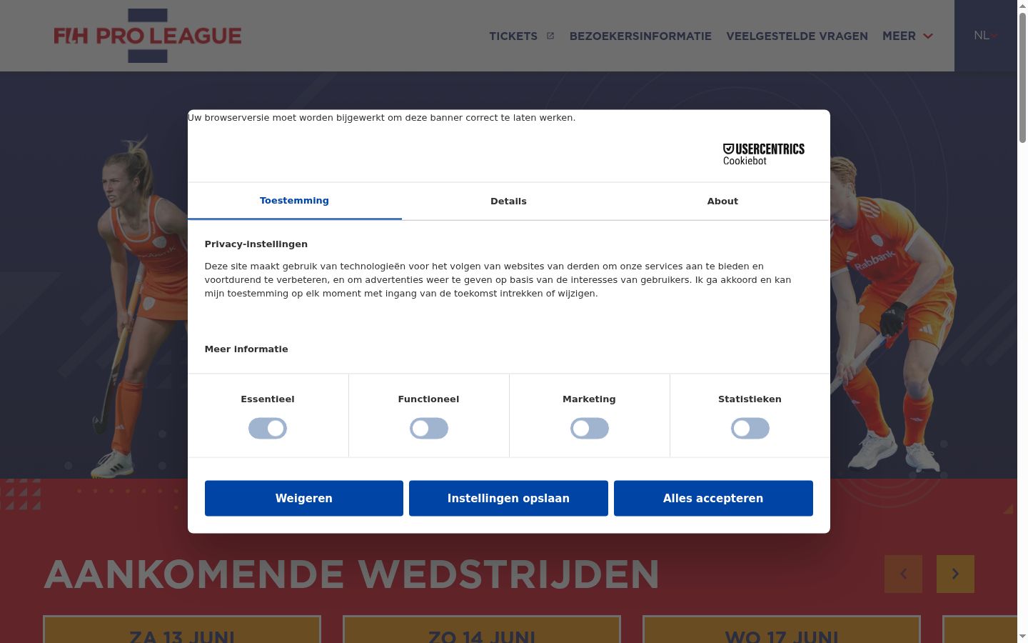 Sutikimo reklamjuostės, rodytos prieš bet kokią sąveiką, ekrano kopija