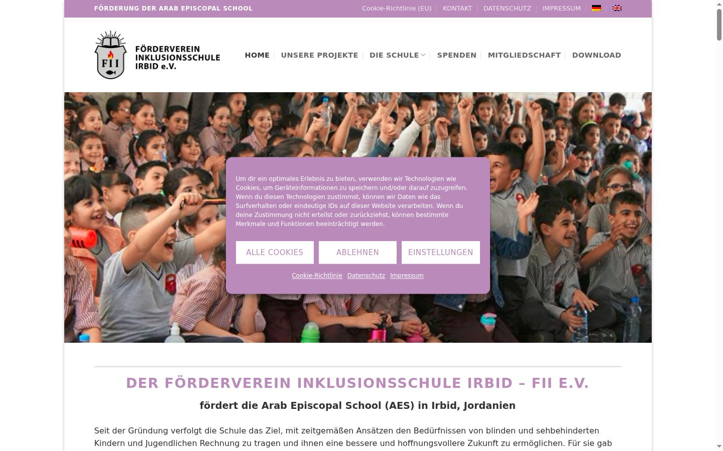 Screenshot van de toestemmingsbanner zoals getoond vóór enige interactie
