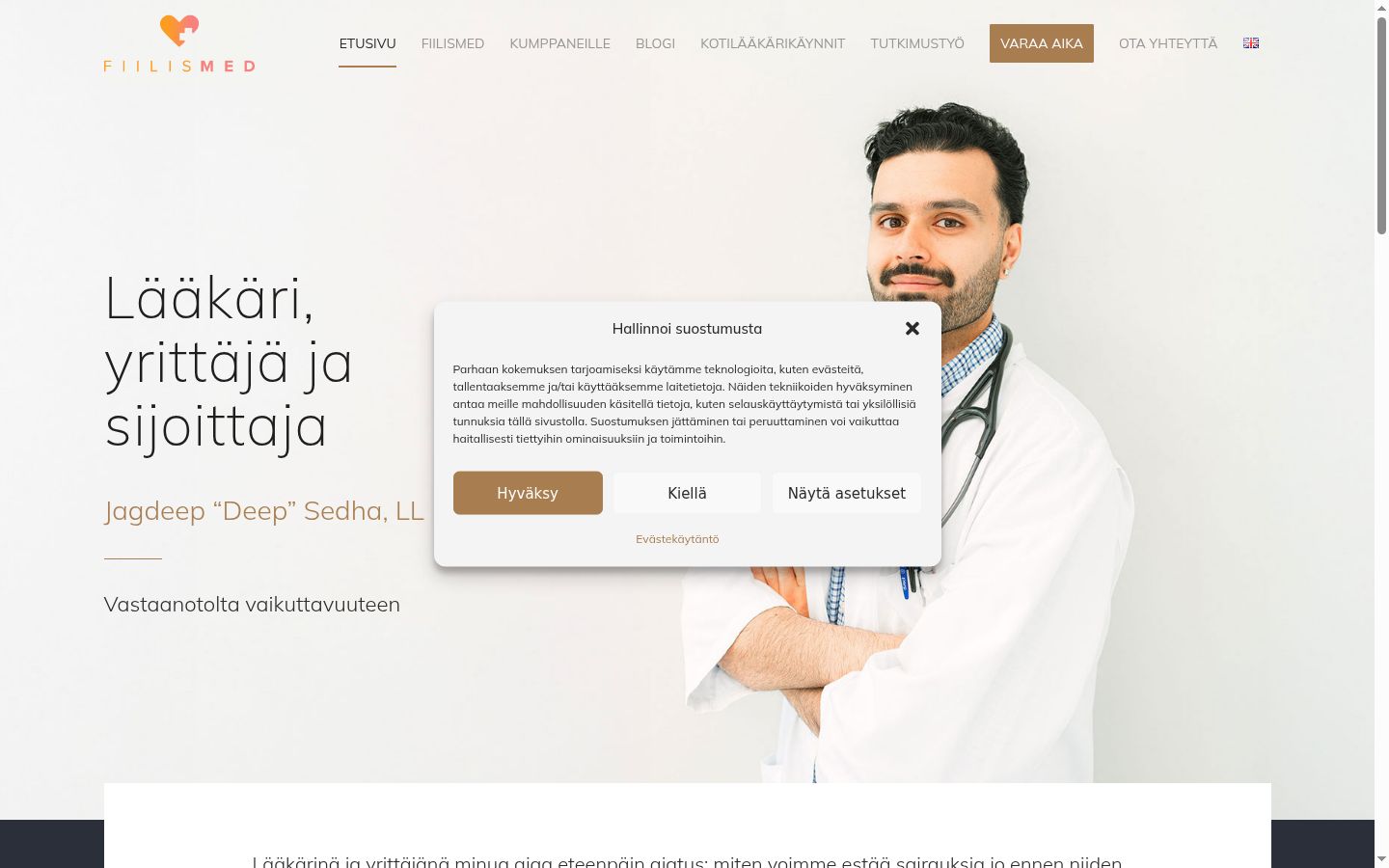 Screenshot tal-banner tal-kunsens muri qabel kwalunkwe interazzjoni