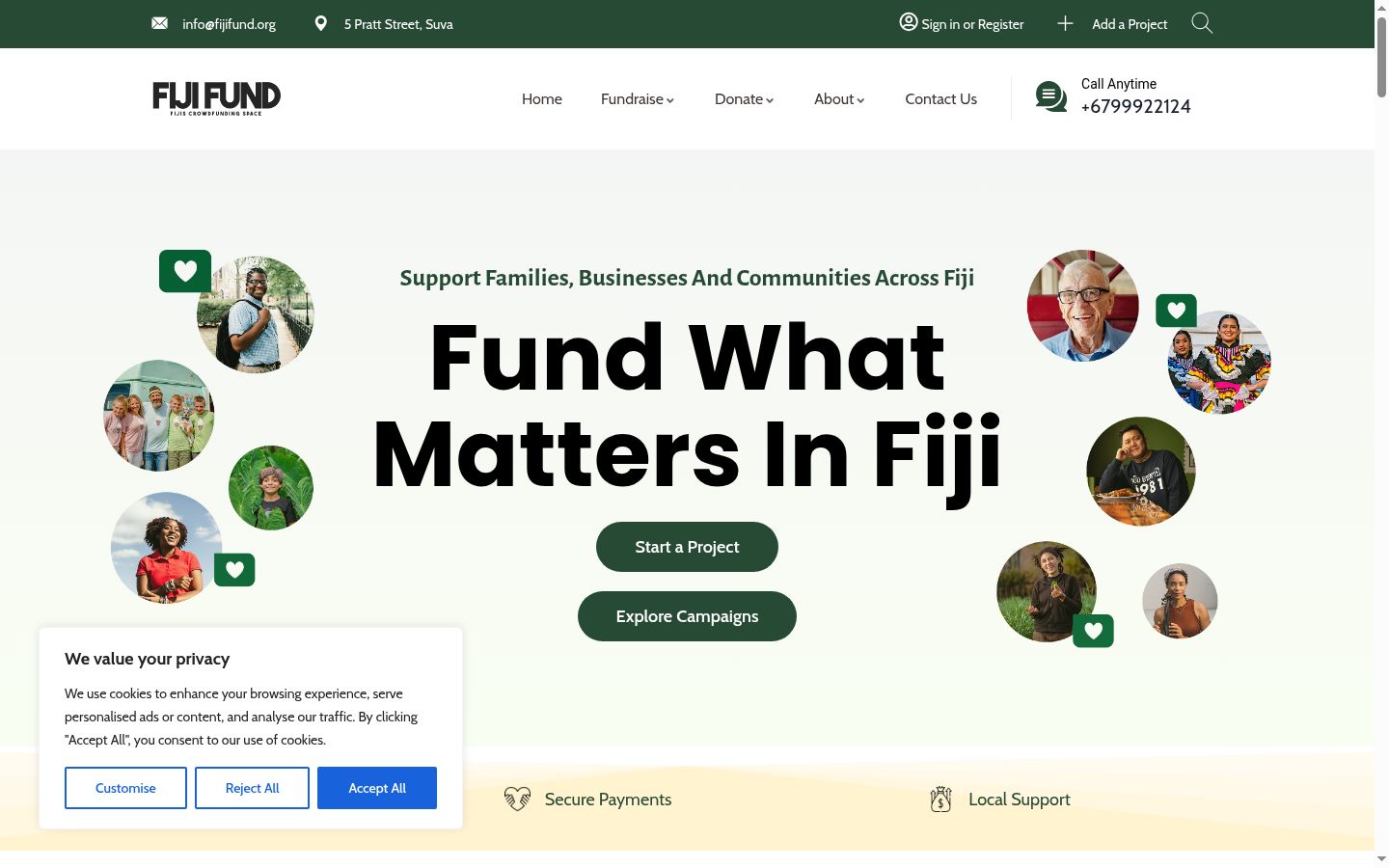 Screenshot del banner di consenso mostrato prima di qualsiasi interazione