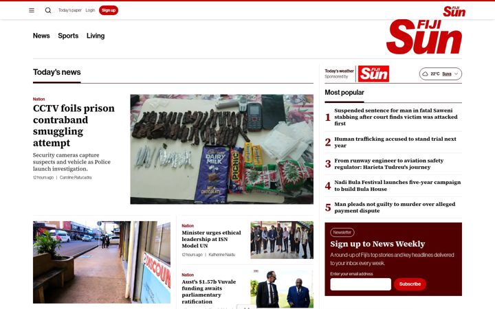 Screenshot of fijisun.com.fj