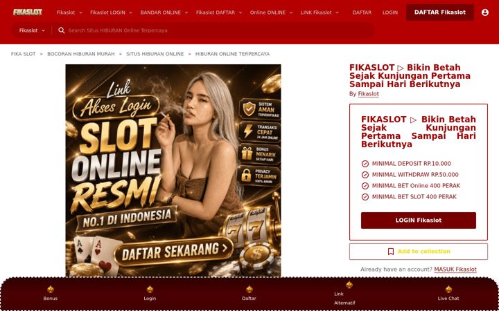 Captură de ecran a fikaslot.co
