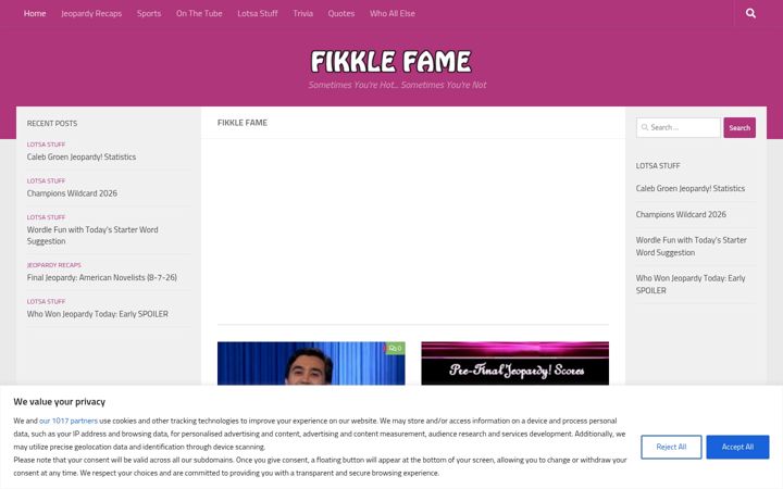 Screenshot of fikklefame.com