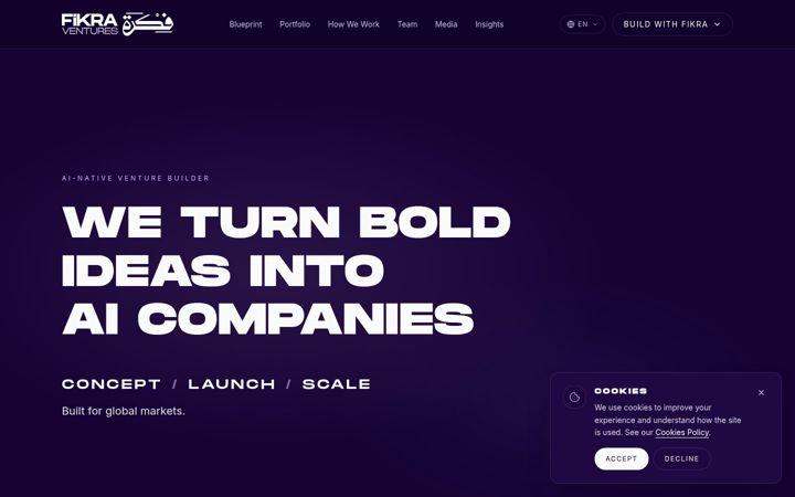 Screenshot of fikra.ventures