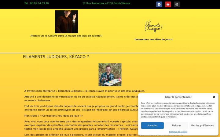 Screenshot of filaments-ludiques.fr