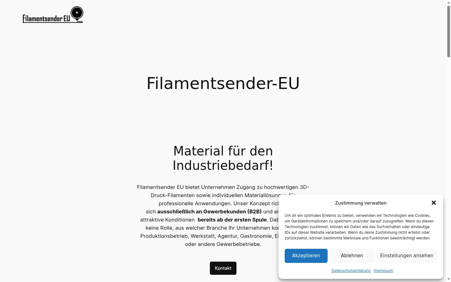 Screenshot of the consent banner shown before any interaction