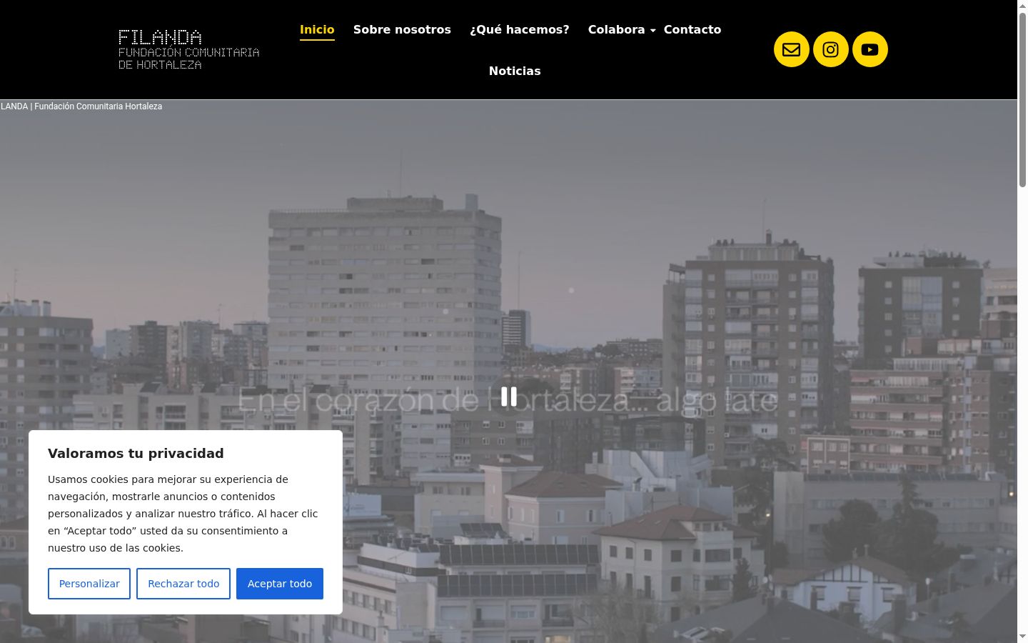 Capture d'écran de la bannière de consentement affichée avant toute interaction