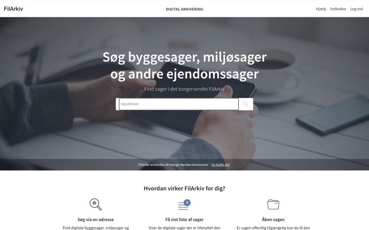 Screenshot of filarkiv.dk