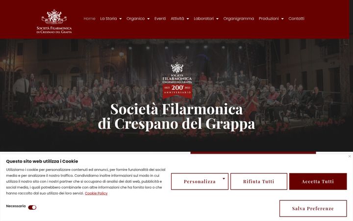Screenshot ta' filarmonicacrespano.it