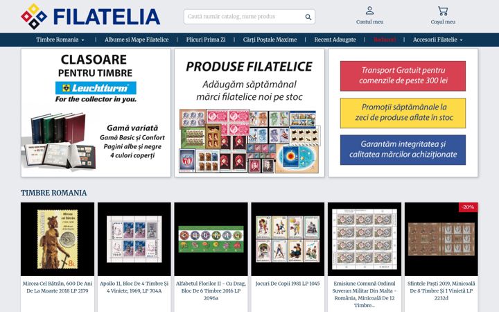 Screenshot of filatelia.ro