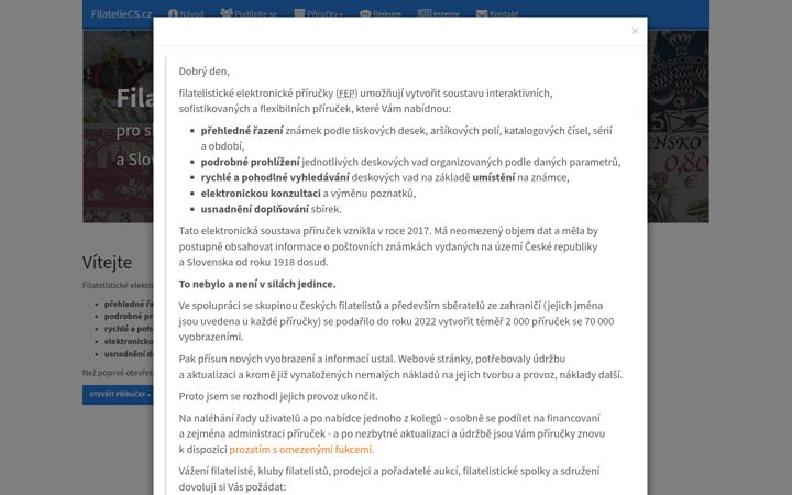 Screenshot of filateliecs.cz