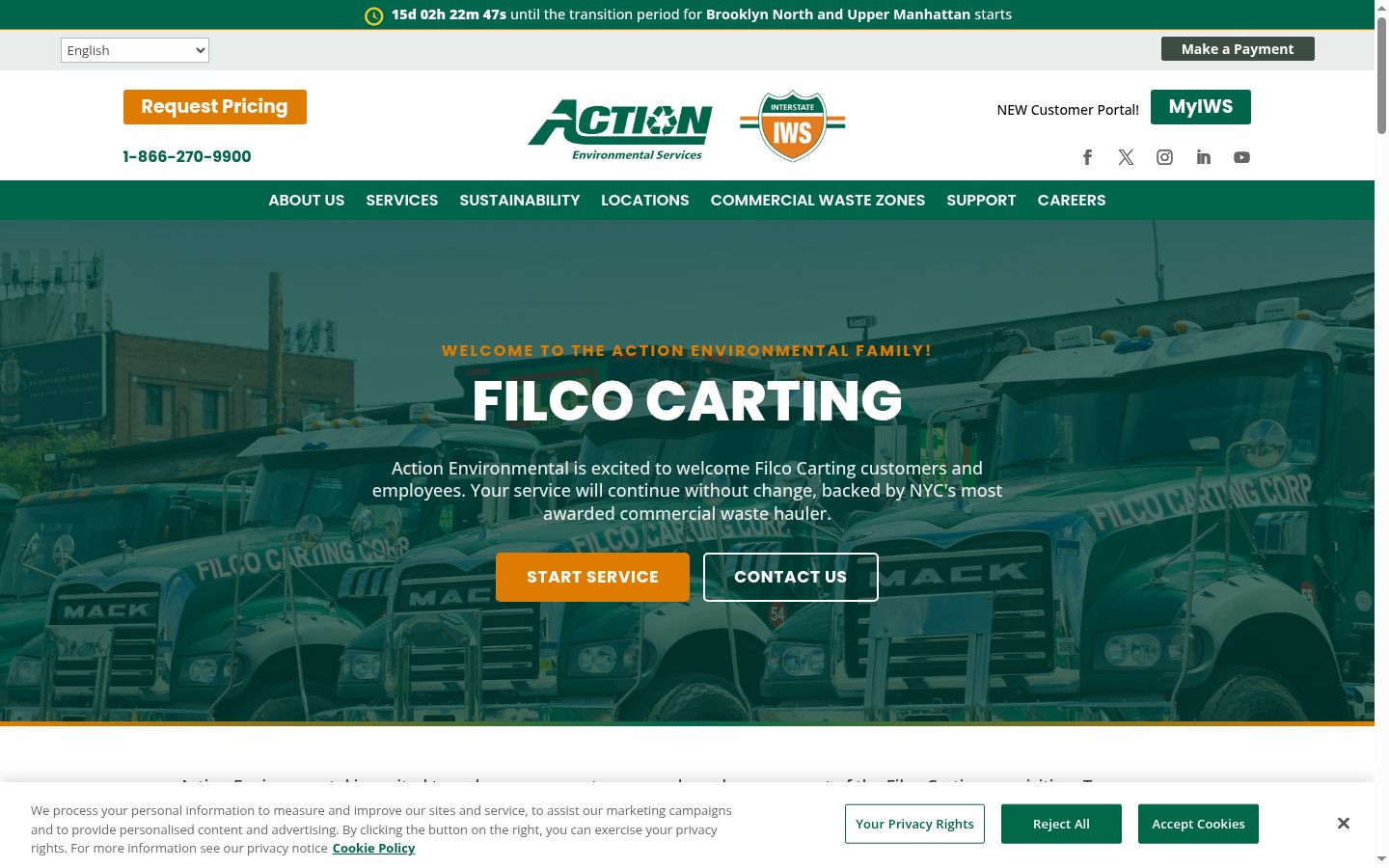 Sutikimo reklamjuostės, rodytos prieš bet kokią sąveiką, ekrano kopija