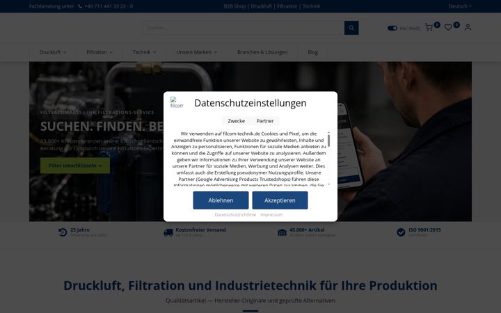 Screenshot of filcom-technik.de