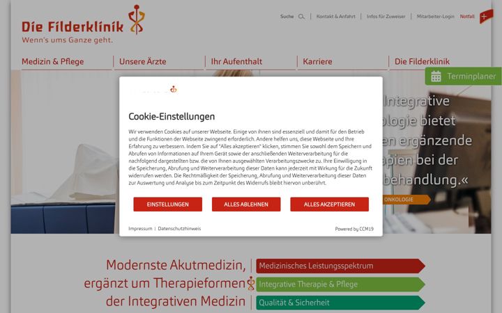 Screenshot of filderklinik.de